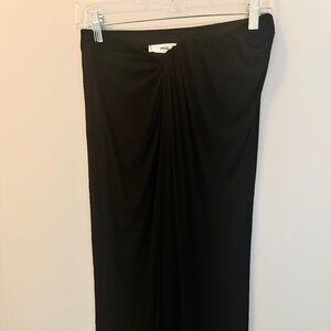 Mango (MNG) Crepe Twist Knot Front Midi Skirt – Black – Size M